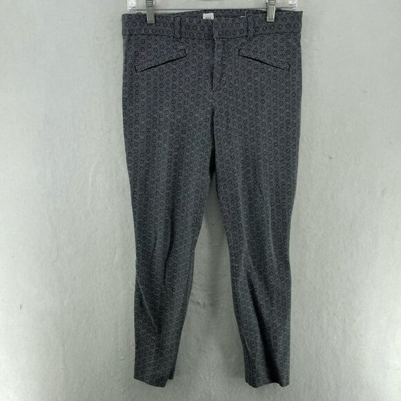 Gap Pants Women Sz 4R Black White Geometric Pin Dot Skinny Ankle Pockets Stretch - Picture 1 of 12
